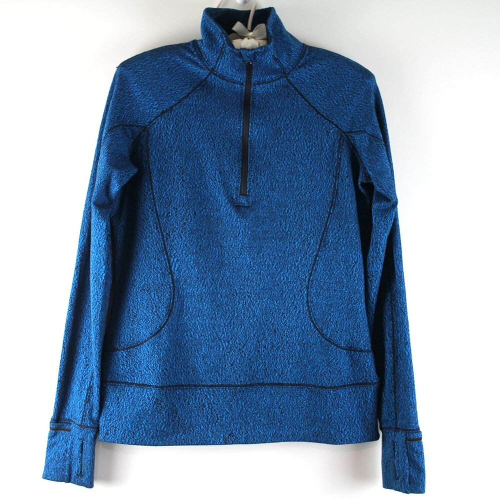 Lululemon Rush Hour 1/2 Zip Luon Spray Jacquard Shocking Blue Pullover Jacket 6